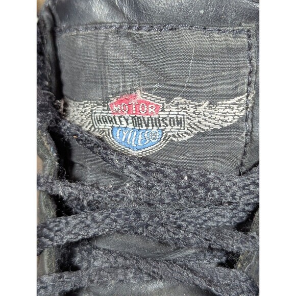 VTG HARLEY DAVIDSON Leather Motorcycle Boots Womens 7 Black Embroidered Rose - Picture 8 of 15